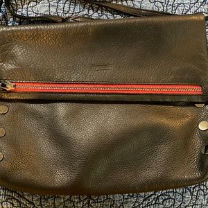 Hammitt large vip gunmetal crossbody large red zipper leather bag